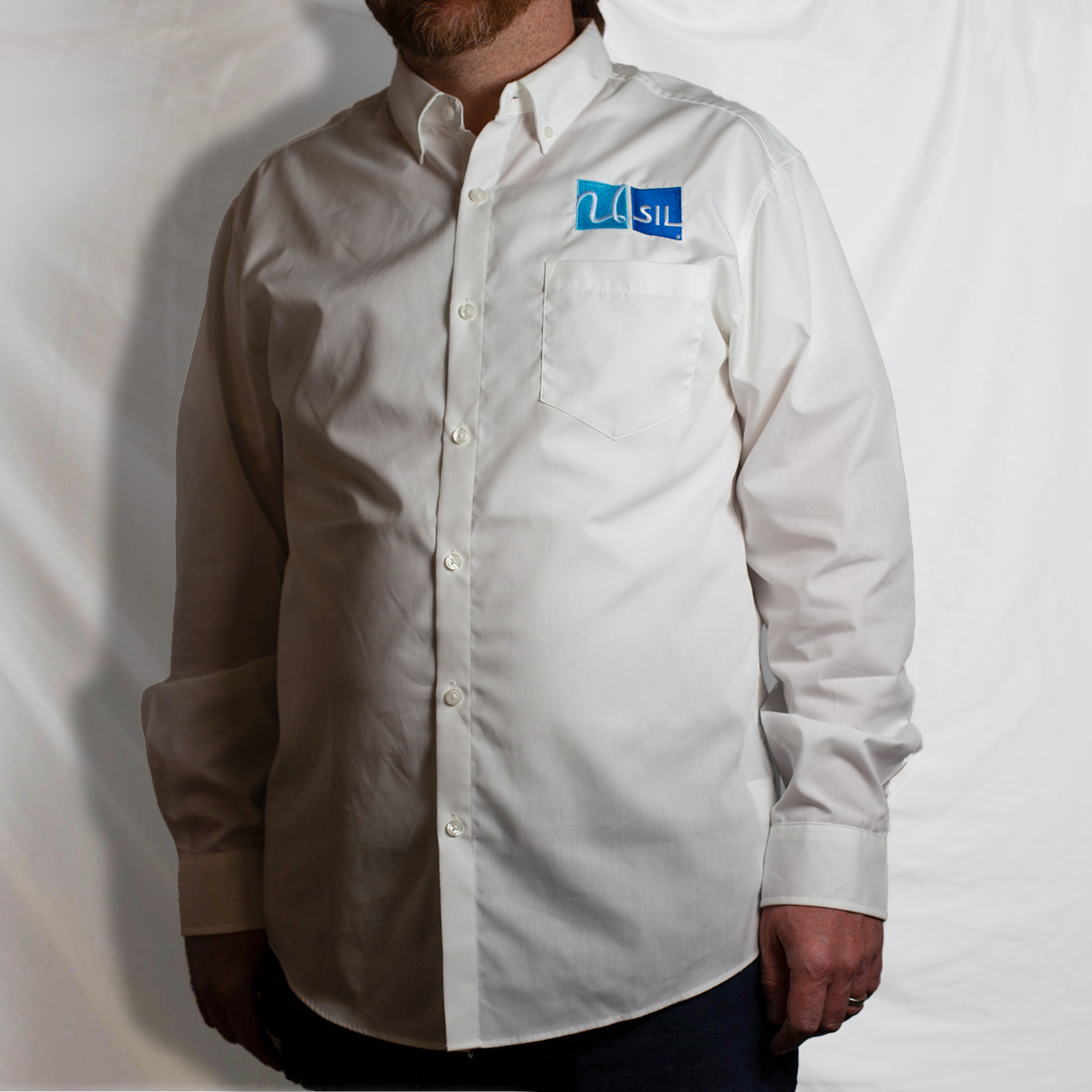 Men's Long-Sleeve Button Up Shirt - White